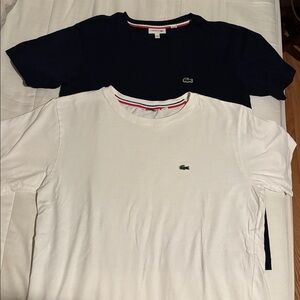 2 Lacoste Dark Blue & White Tee with Iconic Logo